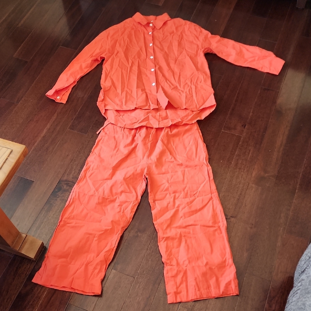 Women's Orange 2-Piece Set, Medium